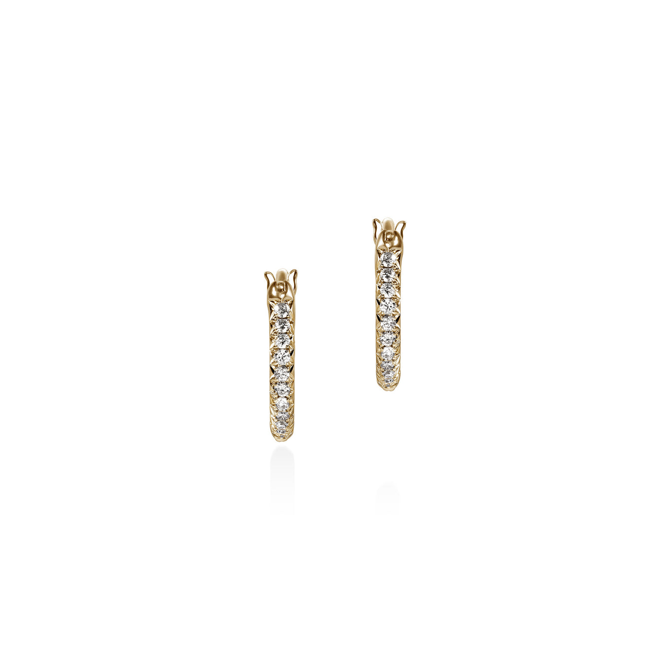 JH Essentials 14K Gold Diamond Pave Hoop Earrings by John Hardy