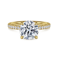 Twain - 14K Yellow Gold Round Diamond Engagement Ring