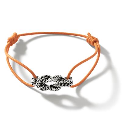 Classic Chain Love Knot Bracelet on Orange Cotton Cord by John Hardy