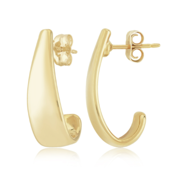 14K Yellow Gold 7mmx20mm J Hoops