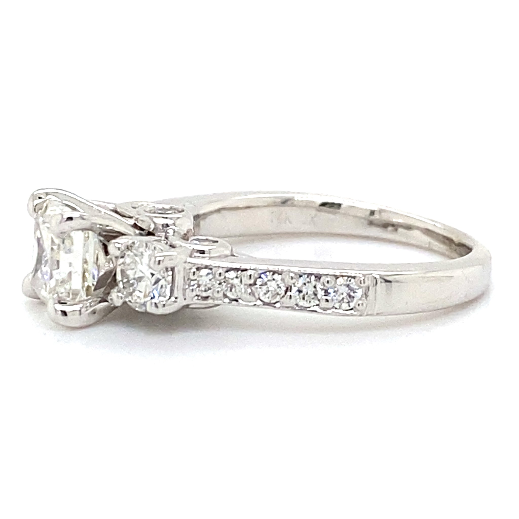 Estate Cut-Cornered Rectangular Modified Brilliant Diamond Ring
