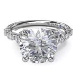 14K White Gold 0.20cttw G/H SI Round Petite Pave Diamond Semi-Mount Ring by Fana