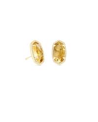 Ellie Gold Plated Earrings in  Orange Citrine Quartz by Kendra Scott