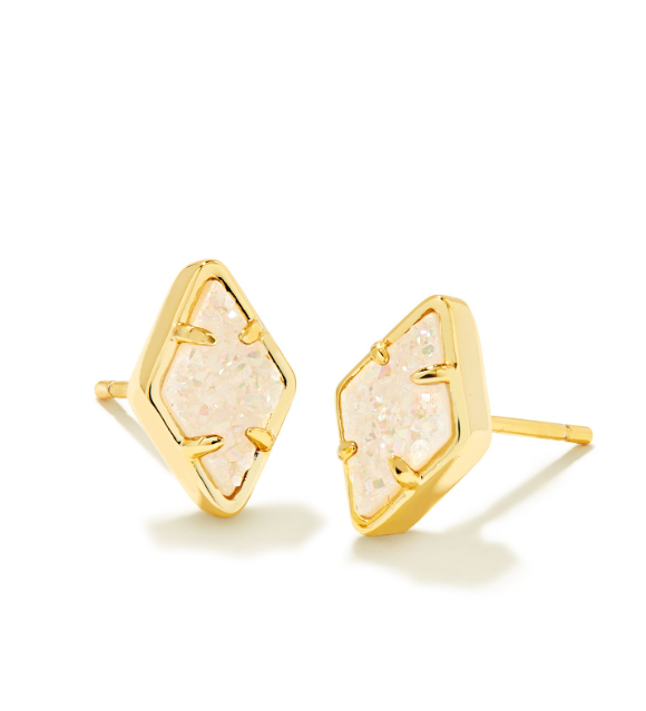 Tessa gold stud clearance earrings in iridescent drusy