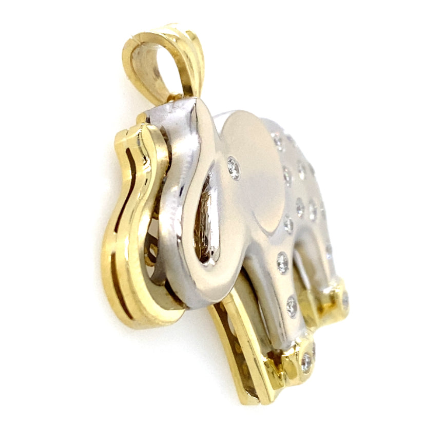 Estate Two-Tone Elephant Pendant