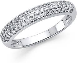 14K White Gold 1.10cttw VS2 G Diamond Wedding Band