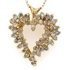 Estate Diamond Heart Necklace