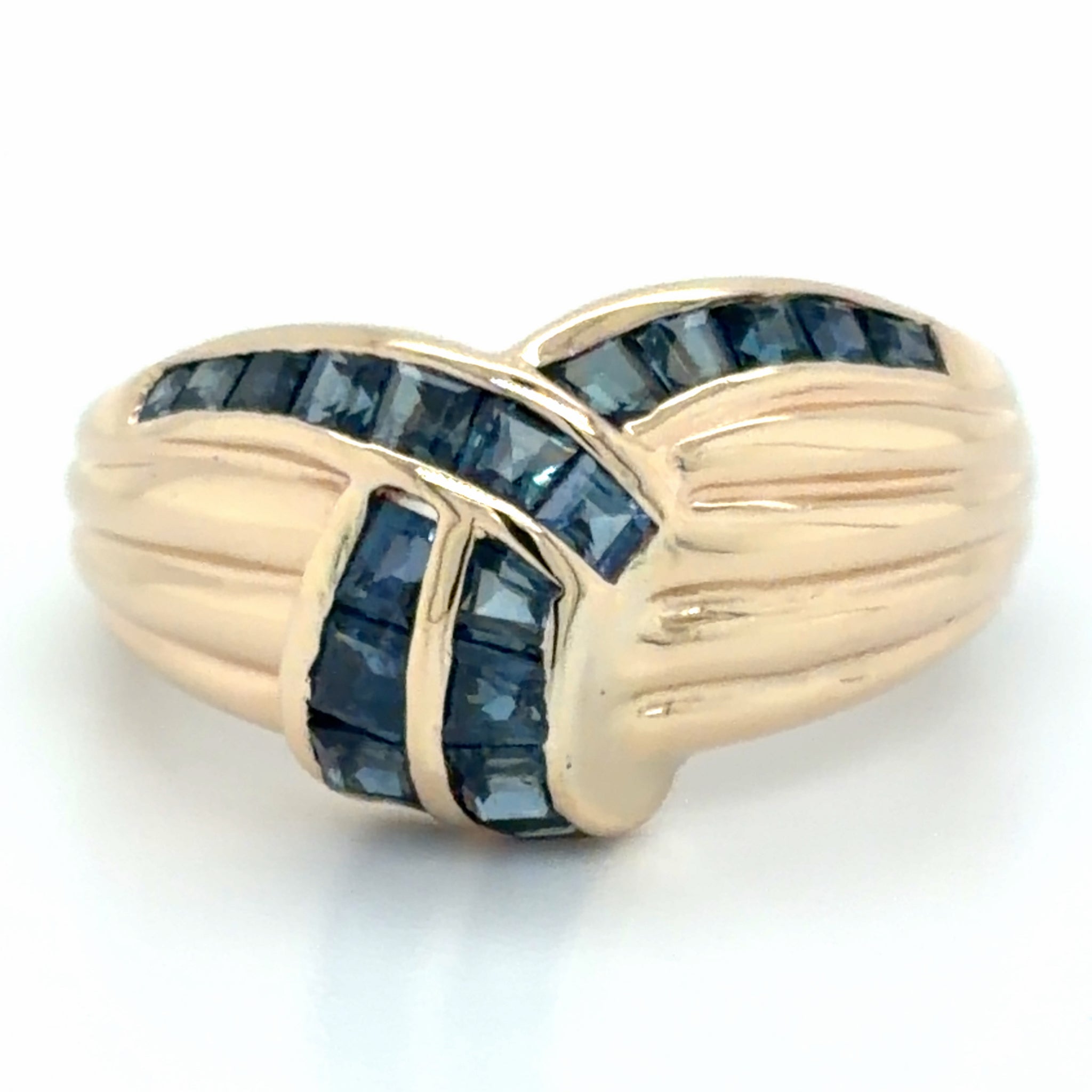 Estate Princess Cut Blue Sapphire Fashion Ring