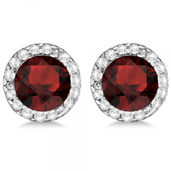 Garnet Diamond Stud Earrings