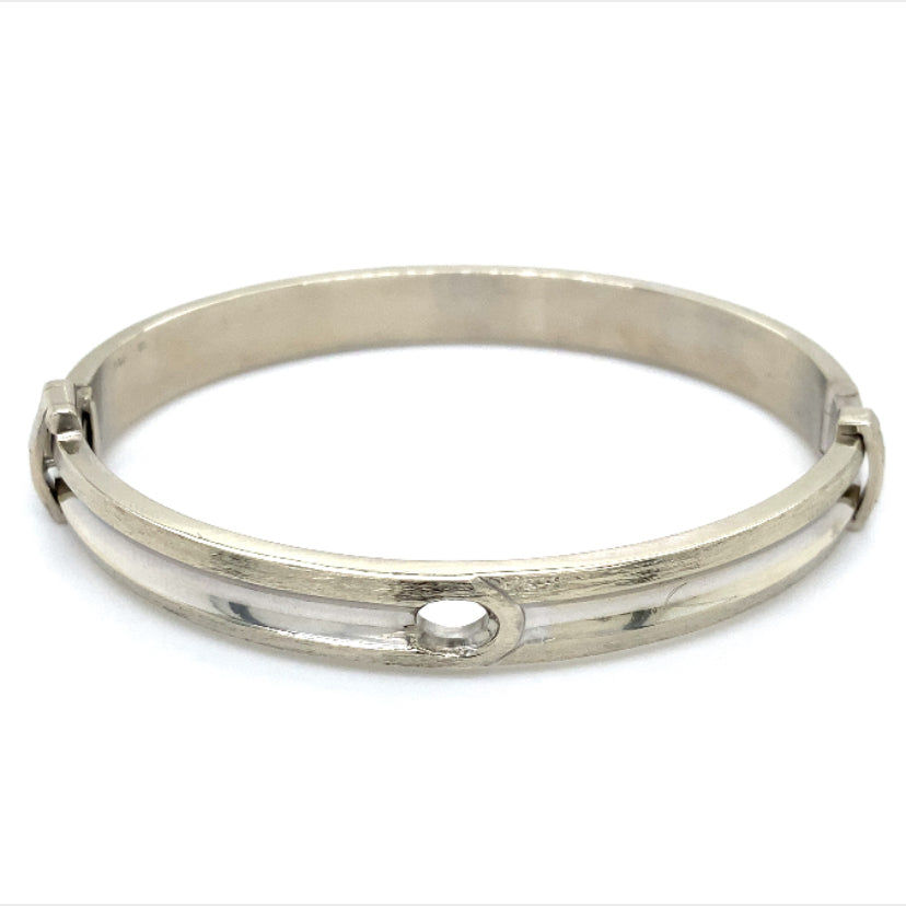 
            
                Load image into Gallery viewer, Estate White Gold Bangle
            
        
