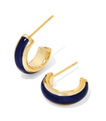 Ainsley Yellow Gold Plated Navy Enamel Huggie Earrings by Kendra Scott