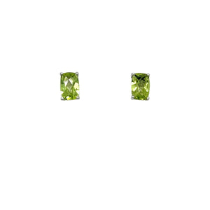 14K White Gold 0.95cttw 4x6mm Peridot Earrings