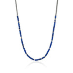 Heishi Silver 3.5mm Slim Chain Necklace with Lapis Lazuli by John Hardy