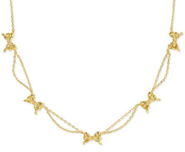 Bow Gold Plated Strand Necklace by Kendra Scott