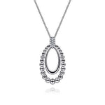 Sterling Silver 0.09cttw White Sapphire Pendant Necklace Sz 17.5 by Gabriel