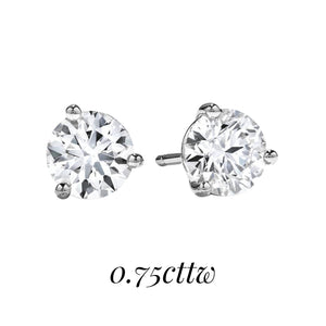 18K White Gold 0.72cttw VS-SI I-J Hearts on Fire Solitaire Diamond Earrings