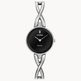Ladies Axiom Eco-Drive Watch with Black Dial & Bangle Band by Citizen