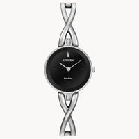 Ladies Axiom Eco-Drive Watch with Black Dial & Bangle Band by Citizen