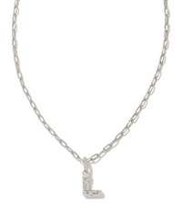 Crystal Letter L Silver White CZ Short Pendant Necklace by Kendra Scott