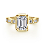 14K Yellow Gold 0.38cttw VS2 G-H Diamond Semi-Mount Ring by Gabriel