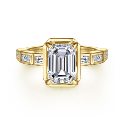 14K Yellow Gold 0.38cttw VS2 G-H Diamond Semi-Mount Ring by Gabriel