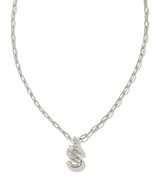 Crystal Letter S Silver White CZ Short Pendant Necklace by Kendra Scott