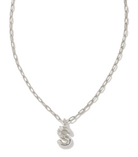 Crystal Letter S Silver White CZ Short Pendant Necklace by Kendra Scott