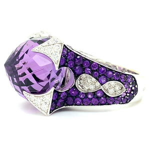 Estate Rodney Rayner Amethyst & Diamond Ring