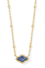 Mini Abbie Gold Plated Navy Abalone Satellite Short Necklace Pendant by Kendra Scott