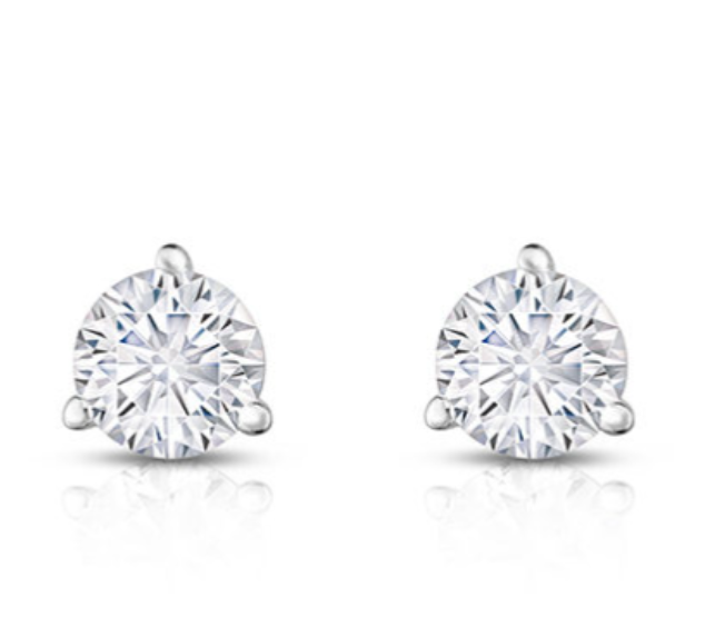 14K White Gold 1.00cttw FG SI RBC Diamond Stud Earrings