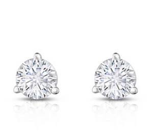 14K White Gold 1.00cttw FG SI RBC Diamond Stud Earrings