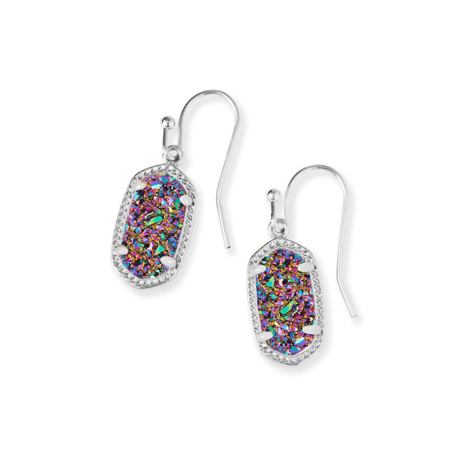 Lee Silver Plated Drop Earrings In Multi Color Drusy, by Kendra Scott