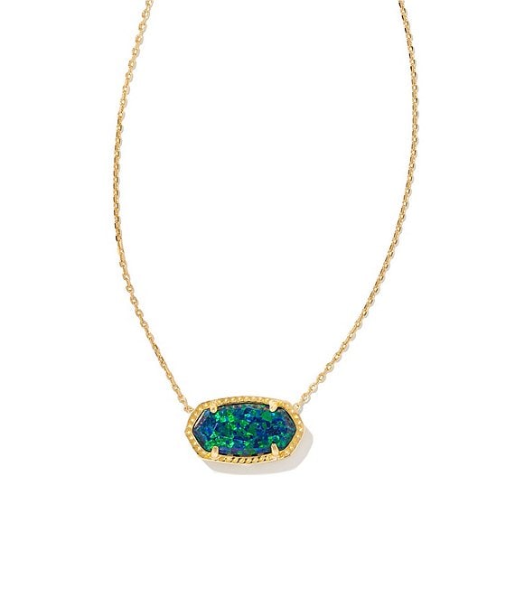 Elisa Gold Plated Night Kyocera Opal Pendant Necklace by Kendra Scott