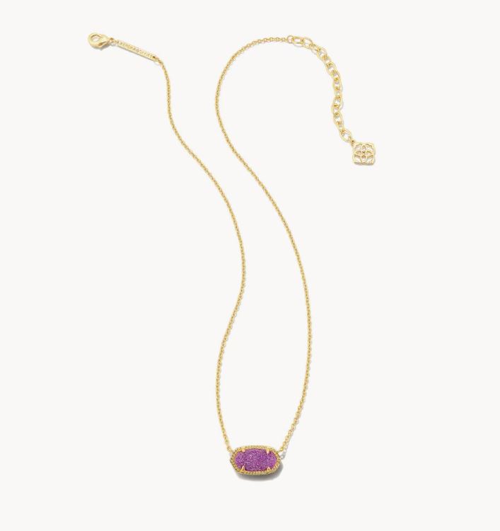 Elisa Gold Plated  Necklace Mulberry Drusy by Kendra Scott