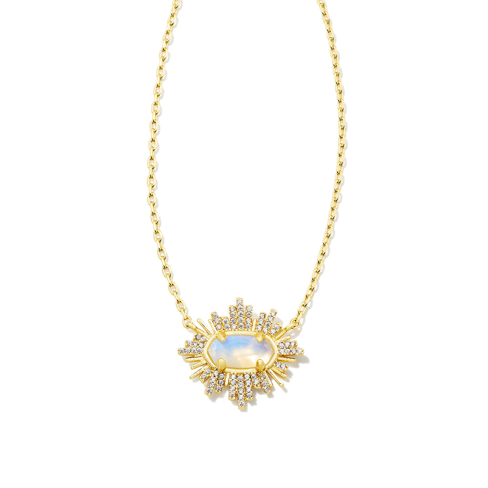 Grayson Gold Plated Sunburst Pendant in Iridescent OPLT Illusion by Kendra Scott