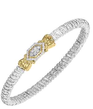 Sterling Silver & Yellow Gold Diamond Closed Band Bracelet by VAHAN