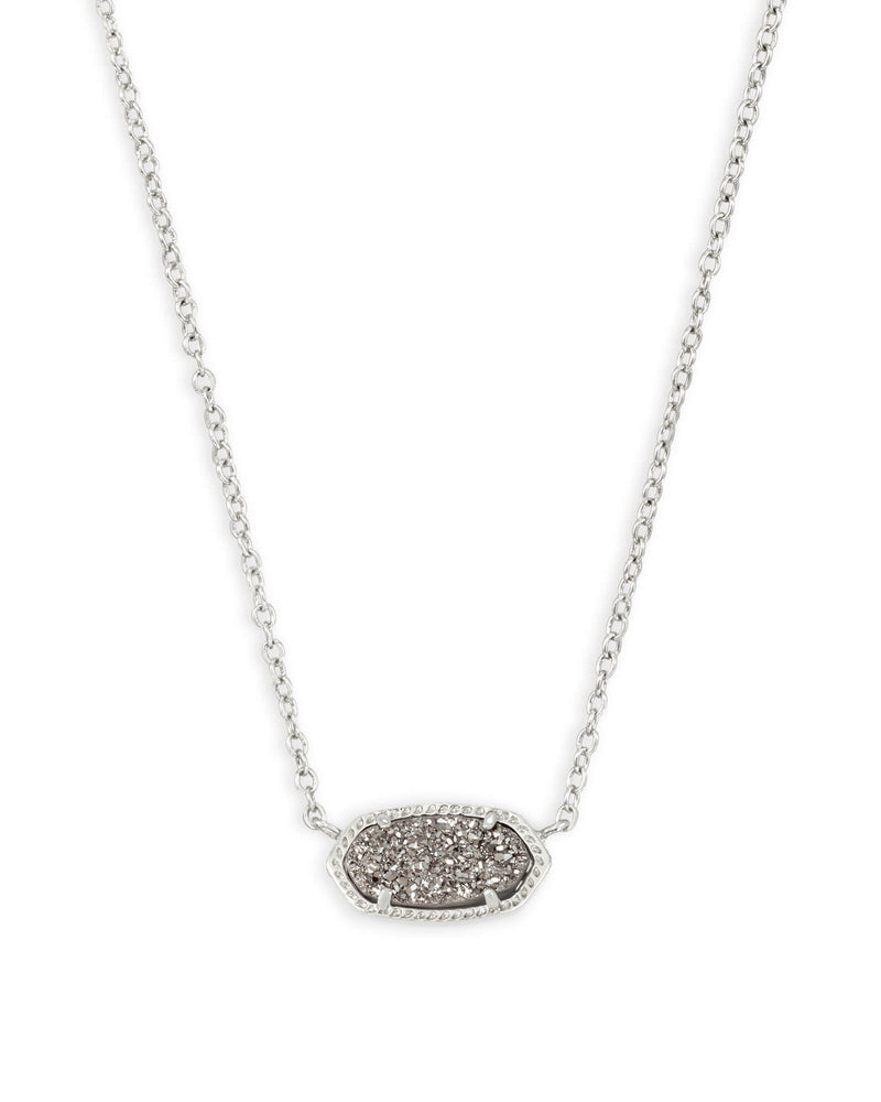 Elisa Silver Plated Necklace with Platinum Drusy by Kendra Scott