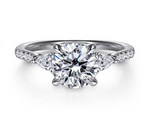 14K White Gold 0.37cttw G-H SI2 Diamond 3 Stone Semi-Mount Ring by Gabriel