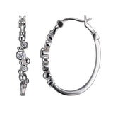 Sterling Silver Cubic Zirconia Fashion Hoop Earrings