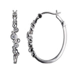 Sterling Silver Cubic Zirconia Fashion Hoop Earrings by ELLE