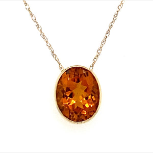 14K Gold Citrine Necklace