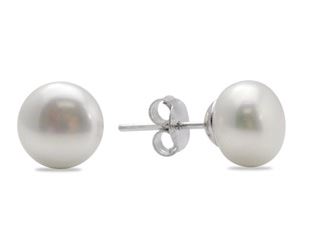 Sterling Silver 7.0mm White Freshwater Pearl Earrings