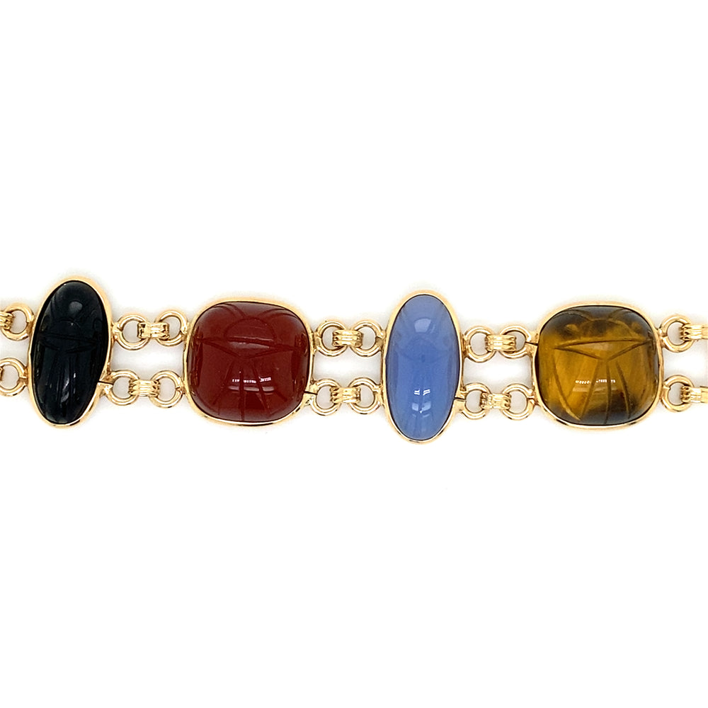 Estate 7.5" Scarab Bracelet