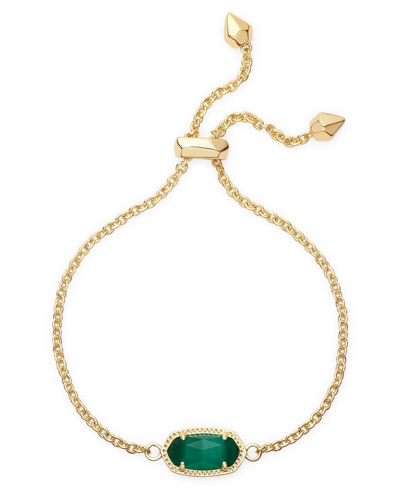 Elaina Gold Plated Emerald Cats Eye Delicate Chain Bracelet by Kendra Scott