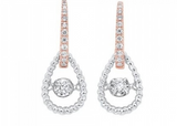10K White & Rose Gold 0.25cttw Rhythm of Love Earrings