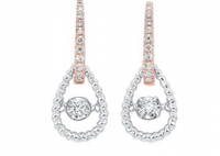 10K White & Rose Gold 0.25cttw Rhythm of Love Earrings