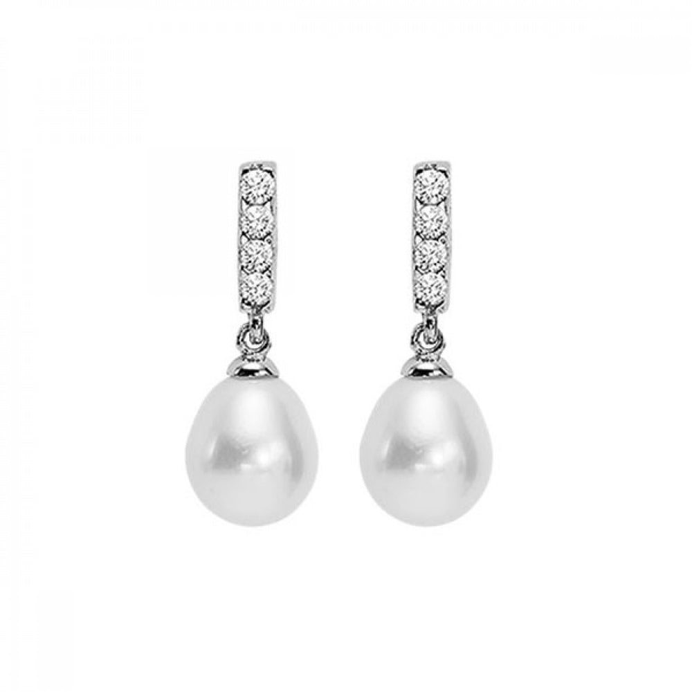 Freshwater Pearl & Crystal Earrings