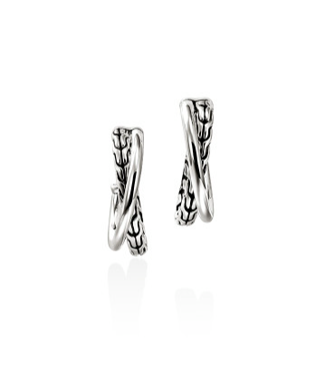 JH Essentials Silver Crossover Earrings