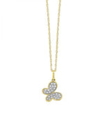 10K Yellow Gold 0.06cttw Diamond Butterfly Pendant