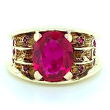 Estate Synthetic Ruby Split Shank Ring